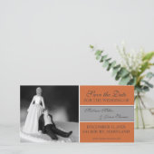 Grappig De Datummededelingen opslaan {Sinaasappel} Save The Date (Staand voorkant)