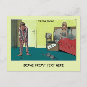 Grappig de echte golfer, gewoon getrouwd aankondigingskaart