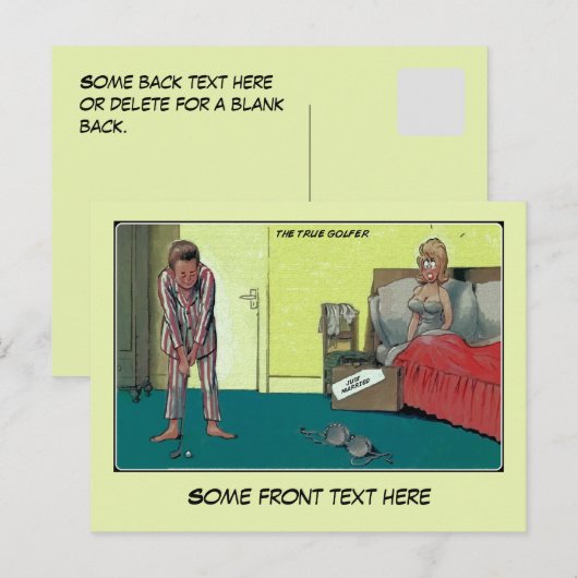 Grappig de echte golfer, gewoon getrouwd aankondigingskaart (Voorkant / Achterkant)