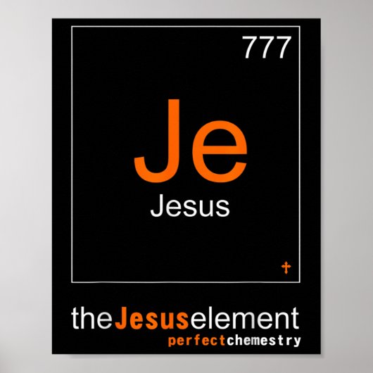 Grappig De Elementen Van Jezus Christus Scheikunde Poster (Voorkant)