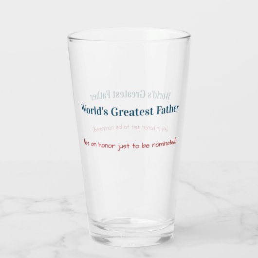Grappig | De grootste vader ter wereld | VADERDAG Glas (Achterkant)