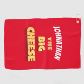 Grappig de grote kaasbaas cartoon golfhanddoek (Horizontaal)