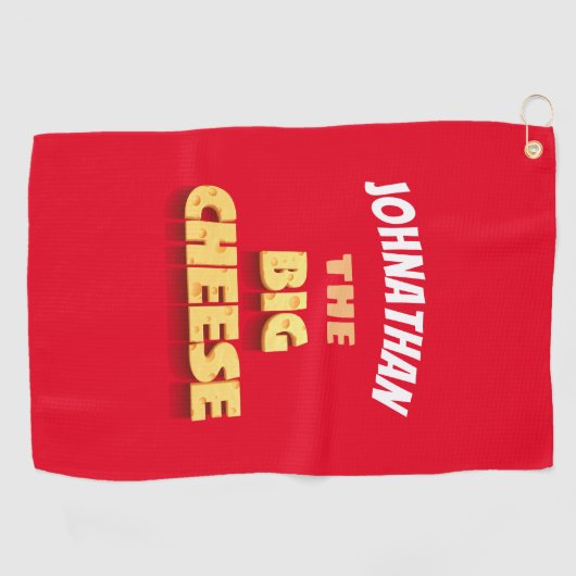 Grappig de grote kaasbaas cartoon golfhanddoek (Horizontaal)