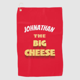 Grappig de grote kaasbaas cartoon golfhanddoek