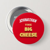 Grappig de grote kaasbaas cartoon ronde button 7,6 cm (Voorkant /achterkant)
