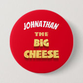 Grappig de grote kaasbaas cartoon ronde button 7,6 cm (Voorkant)