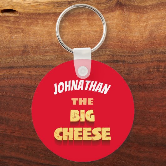Grappig de grote kaasbaas cartoon sleutelhanger (Achterkant)