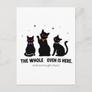 Grappig De hele coven is hier Zwarte katten Hallow Briefkaart