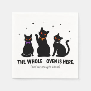 Grappig De hele coven is hier Zwarte katten Hallow Servet