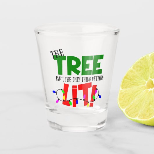 Grappig De Kerstboom Vakantie woorden Shot Glas (Voorkant)