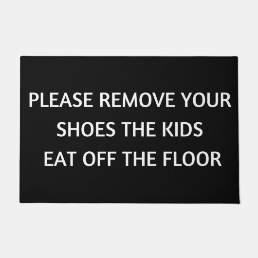 Grappig, de kinderen eten van de vloer, familielev deurmat (Voorkant)