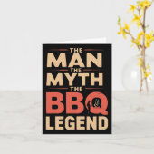 Grappig De Man De Mythe De Bbq Legende Vaderdag Kaart (Gele Bloem)