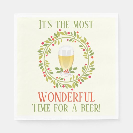 Grappig, de mooiste tijd voor een biertje servet (Voorkant)