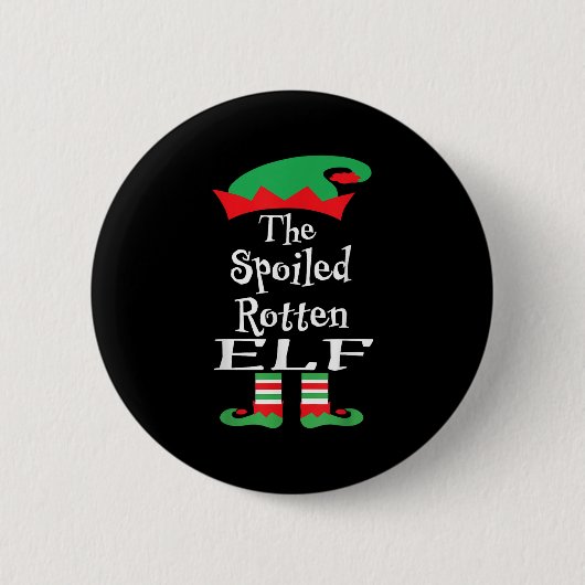Grappig De Verrotte Elf T-shirt Kerst Misser Ronde Button 5,7 Cm (Voorkant)