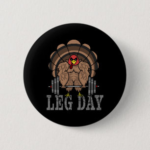 Grappig Deadlifting Kalkoen Thanksgiving Leg Day D Ronde Button 5,7 Cm