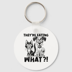 Grappig Debat 2024 Huisdieren Hond Kat Ze eten Wat Sleutelhanger