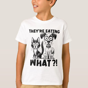 Grappig Debat 2024 Huisdieren Hond Kat Ze eten Wat T-shirt