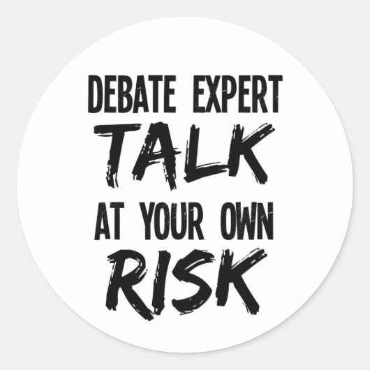 Grappig debat Expert Team Debater Gesprek op eigen Ronde Sticker (Voorkant)