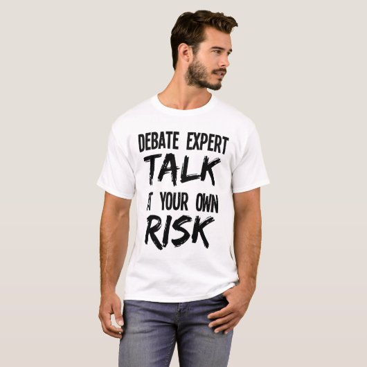 Grappig debat Expert Team Debater Gesprek op eigen T-shirt (Voorkant volledig)