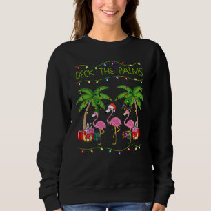 Grappig Deck De Palmen Vrolijke Flamingo Kerstmis Trui