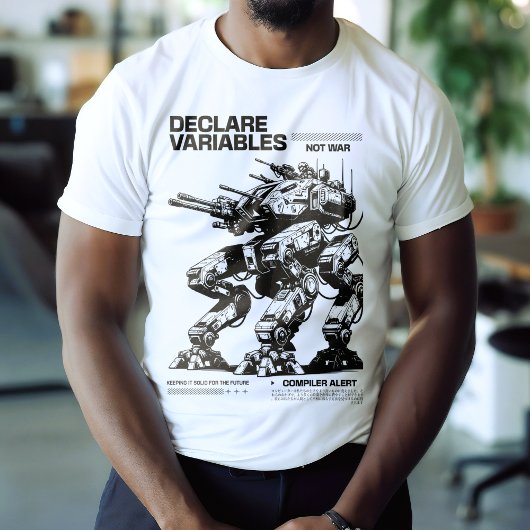Grappig declareer variabelen niet War Mech Program T-shirt
