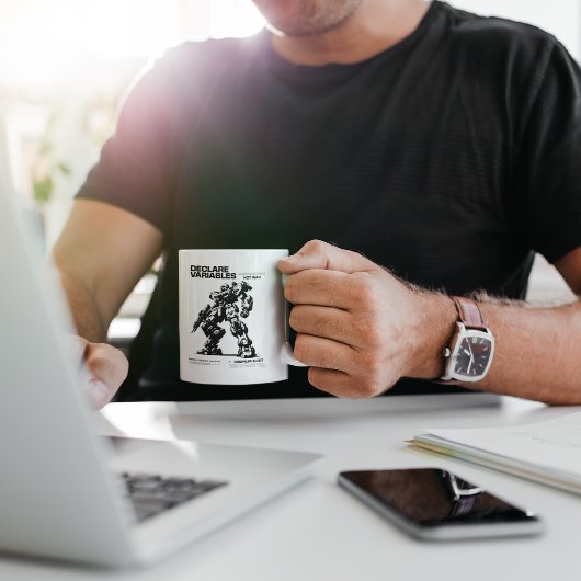 Grappig declareer variabelen niet War Mech Warrior Koffiemok