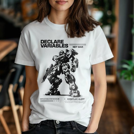 Grappig declareer variabelen niet War Mech Warrior T-shirt