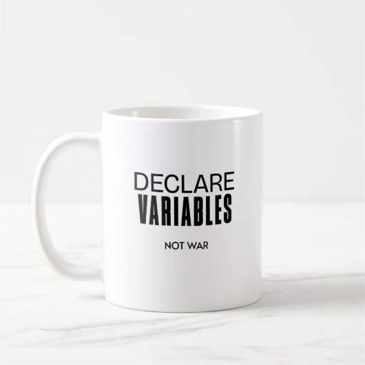 Grappig declareren variabelen niet oorlog programm koffiemok (Links)