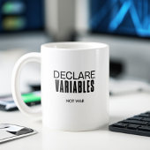 Grappig declareren variabelen niet oorlog programm koffiemok