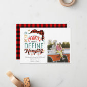 Grappig definieer stoute kerst foto notitiekaartje (Voorkant / Achterkant in situ)