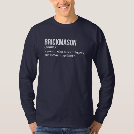 Grappig Definitie Shirt voor Metselaar (Voorkant)