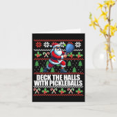 Grappig dek de zalen lelijke kerst trui augurk kaart (Gele Bloem)