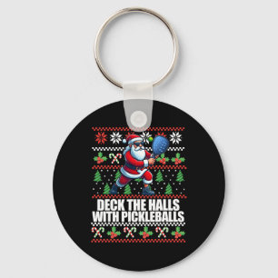 Grappig dek de zalen lelijke kerst trui augurk sleutelhanger