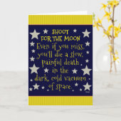 Grappig demotiverend geluid voor de maan buitenrui kaart (Gele Bloem)