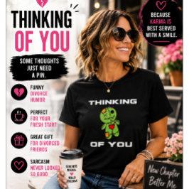 Grappig 'Denk Aan Jou' Scheiding Humor Voodoo Pop T-shirt