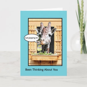 Grappig denken aan jou, Giraffe door het raam gooi Kaart