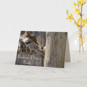 Grappig denken van je Giraffe Kisses Kaart (Gele Bloem)