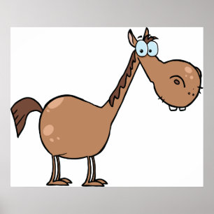 Grappig Derpy Paard Domme Bruine Hengst Poster