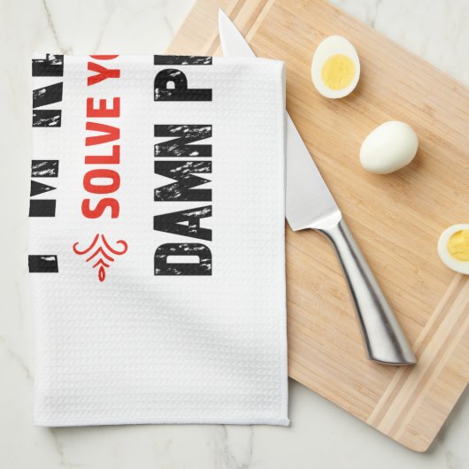 Grappig design in ruste theedoek (Quarter Fold)