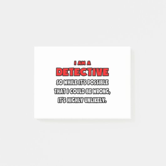 Grappig detective.. Zeer onwaarschijnlijk Post-it® Notes (Voorkant)