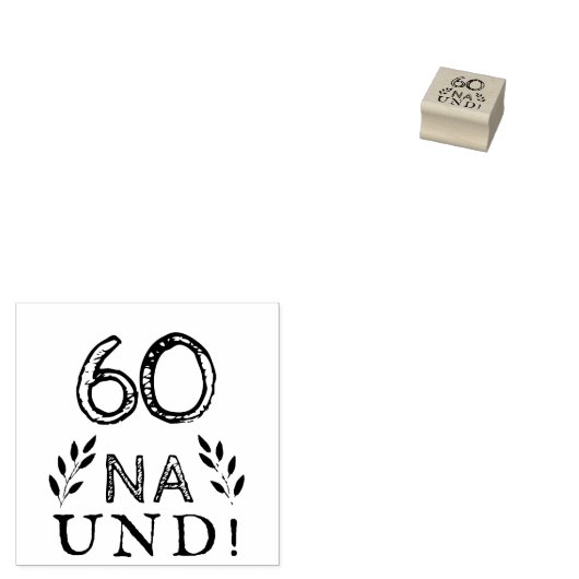 Grappig deutch duits 60 na en 60e verjaardag rubberstempel (Gestempeld)