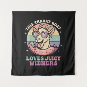 Grappig Deze Keelgeit Houdt Van Sappige Wieners Wandkleed