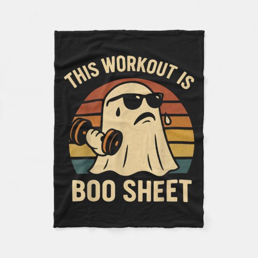 Grappig deze workout is boekenblad Halloween Ghost Fleece Deken (Voorkant)