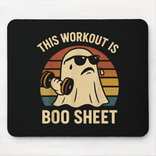 Grappig deze workout is boekenblad Halloween Ghost Muismat (Voorkant)