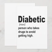 Grappig Diabetisch type 1 Definitie Bewustzijn Ges Kaart (Voorkant / Achterkant)