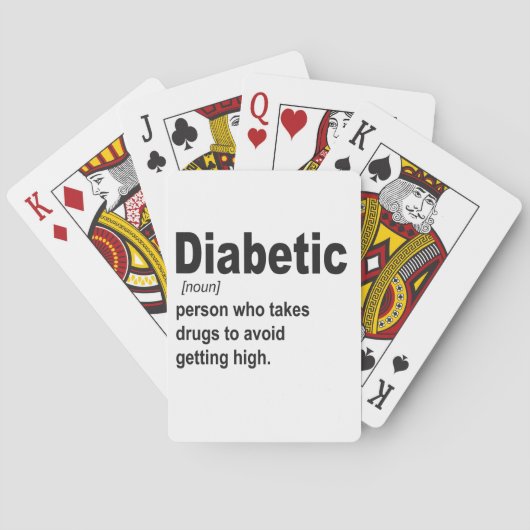 Grappig Diabetisch type 1 Definitie Bewustzijn Ges Pokerkaarten (Achterkant)