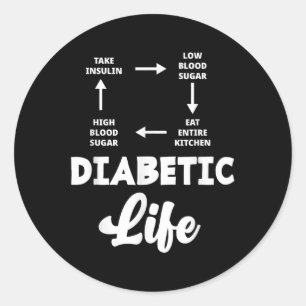 Grappig Diabetisch Type 1 Diabetes T1d Diabetes Aw Ronde Sticker