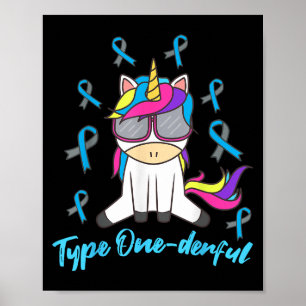 Grappig Diabetische Eenhoorn Type One-derful Type  Poster
