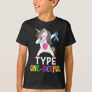 Grappig Diabetische Eenhoorn Type One-derful Type T-shirt