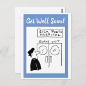 Grappig Dichtersziekenhuis Cartoon Briefkaart (Voorkant / Achterkant)
